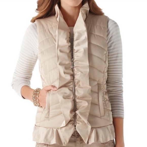 White House Black Market Jackets & Blazers - WHBM RUFFLE ACCENT ZIP FRONT VEST